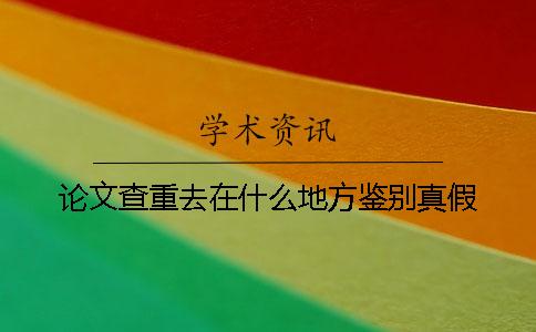 论文查重去在什么地方鉴别真假