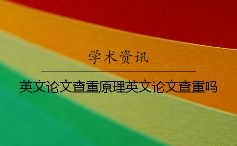 英文论文查重原理英文论文查重吗