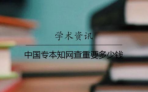 中国专本知网查重要多少钱