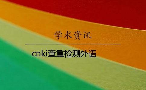 cnki查重检测外语