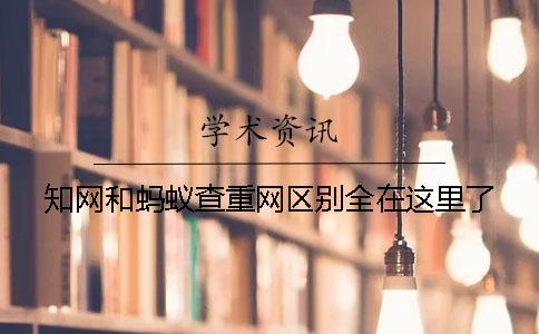 知网和蚂蚁查重网区别全在这里了