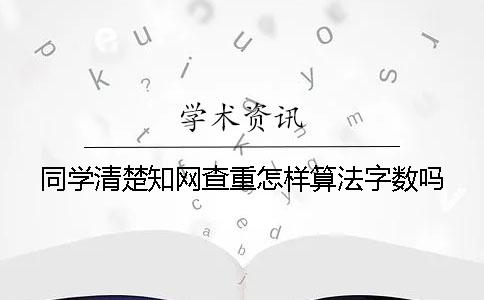 同学清楚知网查重怎样算法字数吗？