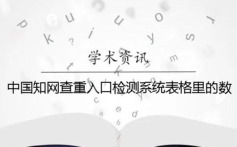 中国知网查重入口检测系统表格里的数字
